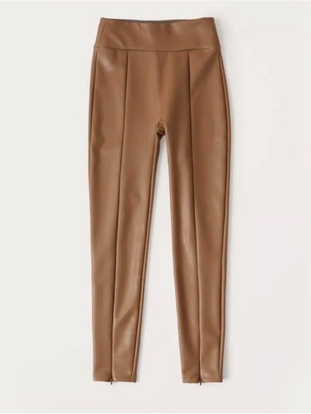 Abercrombie Faux Leather Leggings Ankle Zip | New | Medium